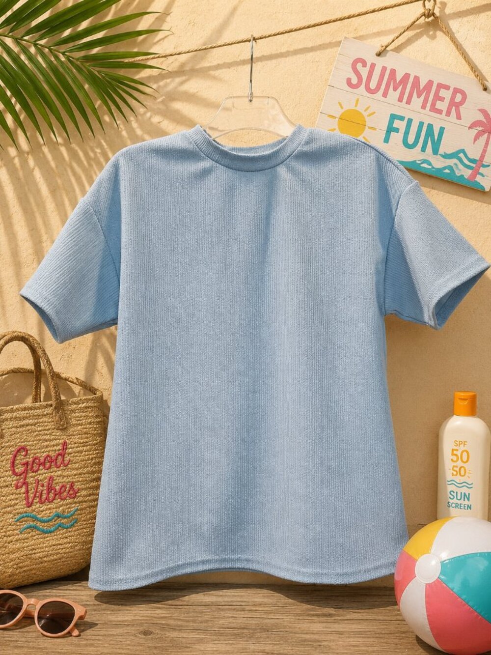 Ladies Light Blue Top Sz Small